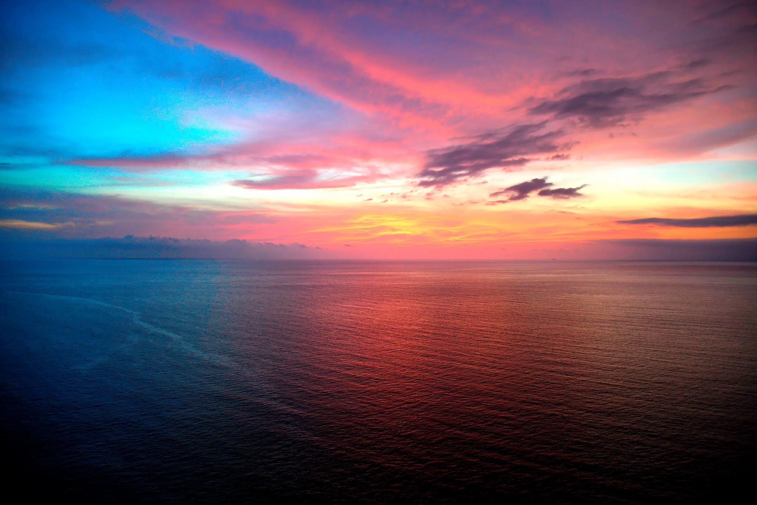 Sunset over ocean